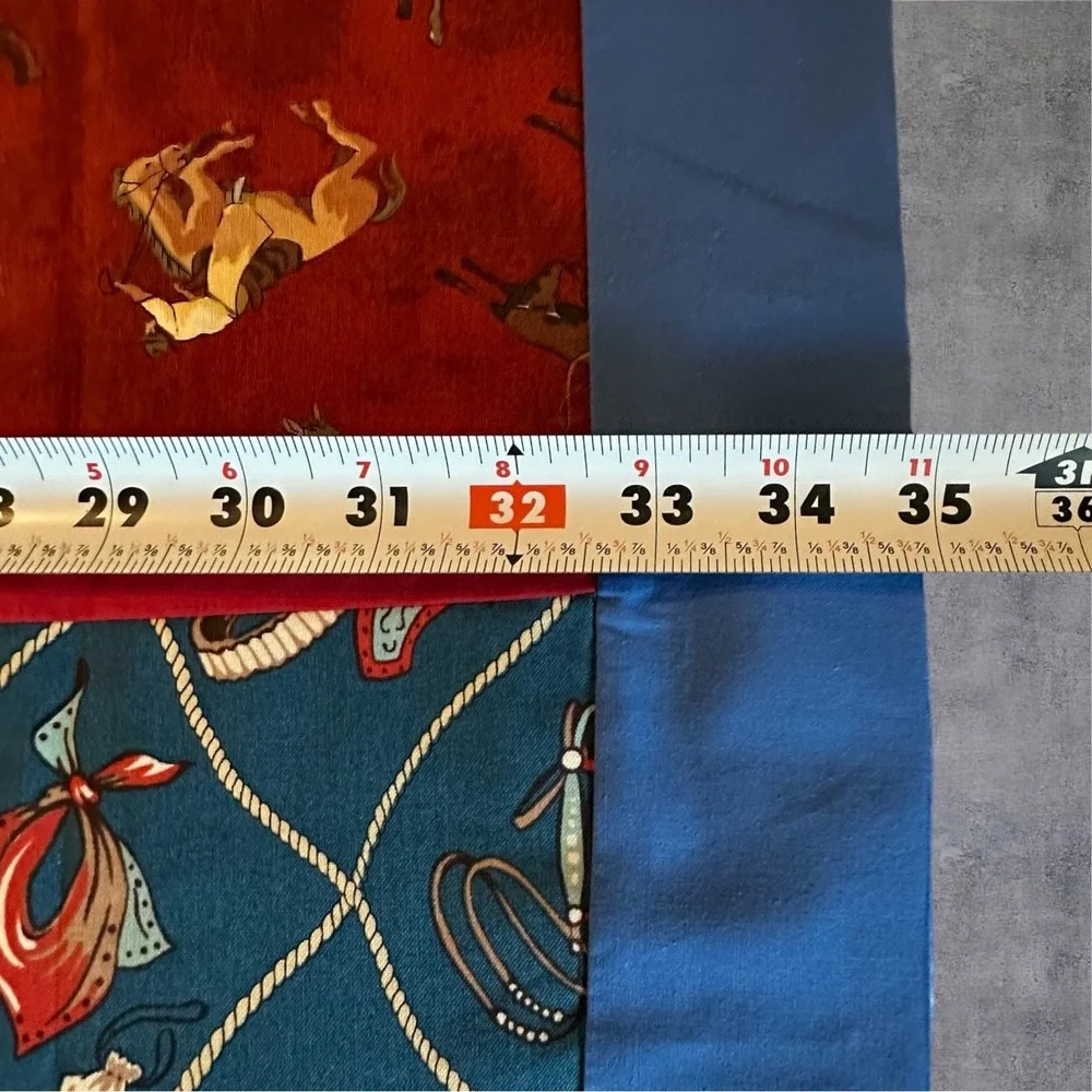 Unfinished Quilt Top Panel Kids 60x32 Multicolor Western Cowboy Novelty-CUTE!